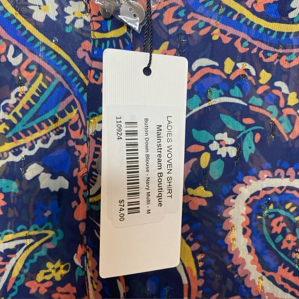 Molly Bracken Loose Paisley Shirt size M - Picture 13 of 13